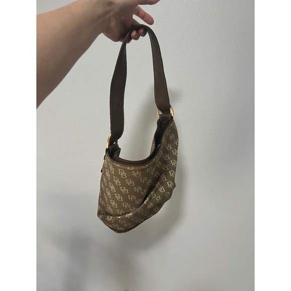 Dooney & Bourke DB Monogram Hobo‎ Bag Shoulder Bag Y2K Purse - Picture 1 of 7